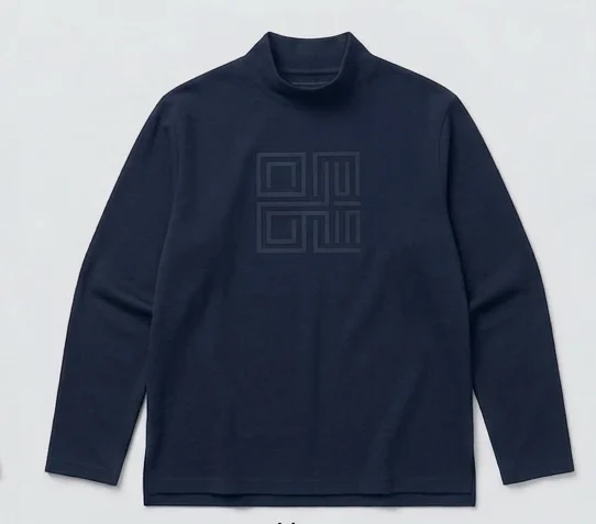 The Cipher LS Mock-Neck 1 navy blue